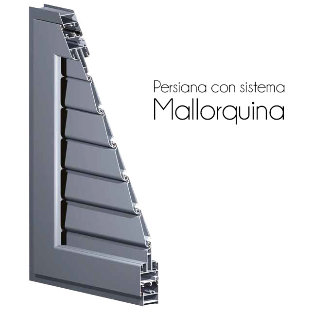 dettaglio persiane con sistema Mallorquina Wingate