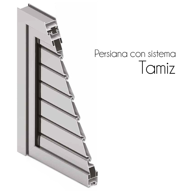 dettaglio persiane con sistema Tamiz Wingate